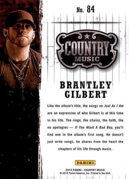2014 Panini Country Music #84 Brantley Gilbert Back