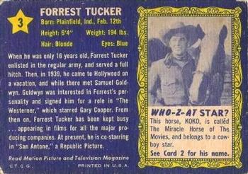 1953 Topps Who-Z-At Star? (R710-4) #3 Forrest Tucker Back