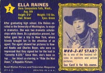 1953 Topps Who-Z-At Star? (R710-4) #7 Ella Raines Back