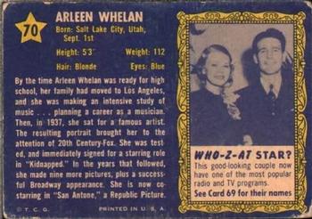1953 Topps Who-Z-At Star? (R710-4) #70 Arleen Whelan Back