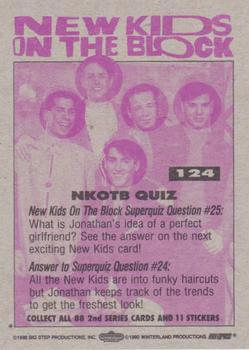 1990 Topps New Kids on the Block Series 2 #124 NKOTB Quiz #25 Back