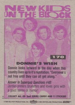 1990 Topps New Kids on the Block Series 2 #170 Donnie's Wish Back