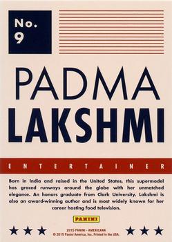 2015 Panini Americana #9 Padma Lakshmi Back