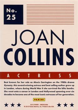 2015 Panini Americana #25 Joan Collins Back