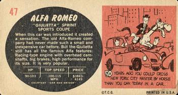 1961 Topps Sports Cars #47 Alfa Romeo 