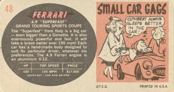 1961 Topps Sports Cars #48 Ferrari 4.9 