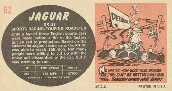 1961 Topps Sports Cars #62 Jaguar XK-SS Back