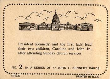 1964 Topps John F. Kennedy #2 Pres. Kennedy and the first lady Back