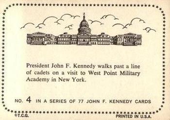 1964 Topps John F. Kennedy #4 Pres. Kennedy...visit to West Point Back