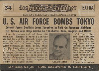 1954 Topps Scoop (R714-19) #34 Doolittle Bombs Tokyo Back