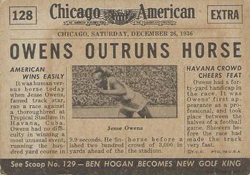 1954 Topps Scoop (R714-19) #128 Jesse Owens Back