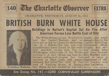1954 Topps Scoop (R714-19) #140 British Burn White House Back