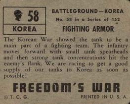 1950 Topps Freedom's War (R709-2) #58 Fighting Armor Back