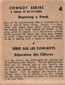 1930 Hamilton Gum Cowboy Series (V290) #4 Repairing A Break Back