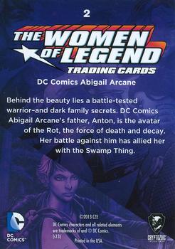 2013 Cryptozoic DC Comics: The Women of Legend #2 DC Comics Abigail Arcane Back