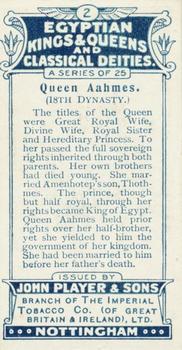 1912 Player's Egyptian Kings & Queens and Classical Deities #2 Aahmes Back