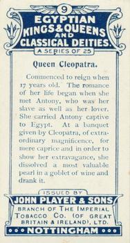 1912 Player's Egyptian Kings & Queens and Classical Deities #9 Cleopatra Back