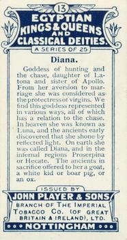 1912 Player's Egyptian Kings & Queens and Classical Deities #13 Diana Back