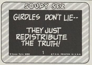 1965 Topps Soupy Sales #1 Girdles don't lie Back