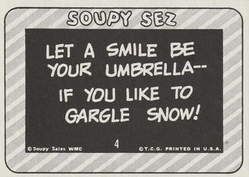 1965 Topps Soupy Sales #4 Let a smile be your umbrella Back