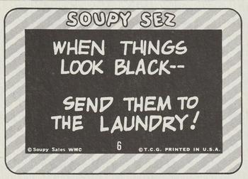 1965 Topps Soupy Sales #6 When things look black Back