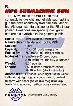 1993 Federal Wanted By FBI #92 MP5 Submachine Gun Back