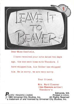 1983 Pacific Leave It To Beaver #1 The Beaver Back