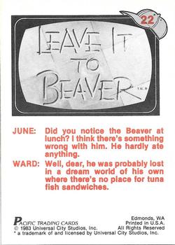 1983 Pacific Leave It To Beaver #22 Ward, I'm very worried about the Beaver. - June Back