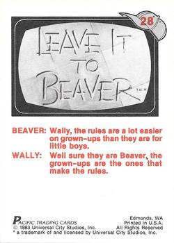 1983 Pacific Leave It To Beaver #28 Wally's New Suit Back