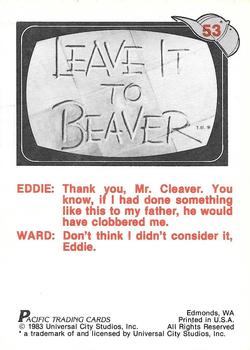 1983 Pacific Leave It To Beaver #53 Ward Cleaver Back