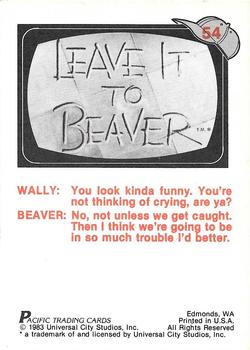 1983 Pacific Leave It To Beaver #54 He's got that little kid expression on his face all the time, but he's not really as goofy as he looks. - Wally Back
