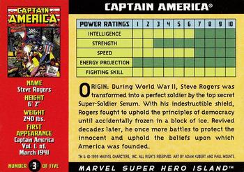 1999 Marvel Super Hero Island #3 Captain America Back