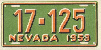 1953 Topps License Plates (R714-13) #15 Nevada Front