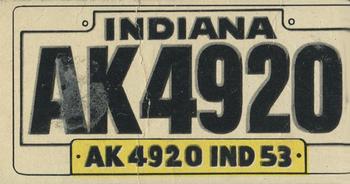 1953 Topps License Plates (R714-13) #20 Indiana Front