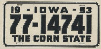 1953 Topps License Plates (R714-13) #23 Iowa Front