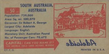 1953 Topps License Plates (R714-13) #50 South Australia Back