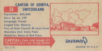 1953 Topps License Plates (R714-13) #58 Geneva Back