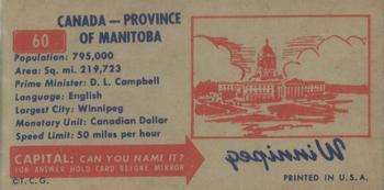 1953 Topps License Plates (R714-13) #60 Manitoba Back