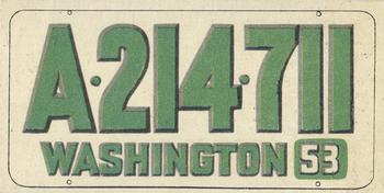 1953 Topps License Plates (R714-13) #71 Washington Front