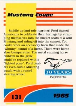 1994 Performance Years Mustang Cards II (30 Years) #131 1964 1/2 Coupe Back