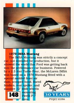 1994 Performance Years Mustang Cards II (30 Years) #148 1979 IMSA Back