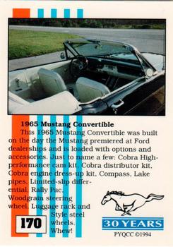 1994 Performance Years Mustang Cards II (30 Years) #170 1965 Convertible Back