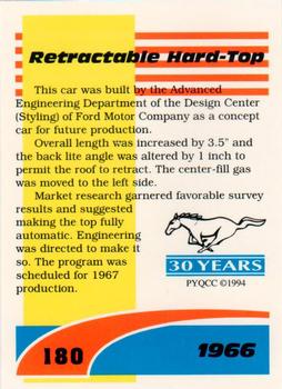 1994 Performance Years Mustang Cards II (30 Years) #180 1966 Retractable Back