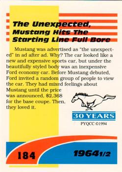 1994 Performance Years Mustang Cards II (30 Years) #184 the unexpected... Back