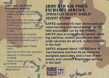 1991 Pro Set Desert Storm - Factory Set Inserts #NNO Army And Air Force Exchange Service Back