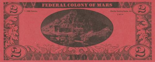 1990 Pacific Total Recall - Federal Colony of Mars Money #NNA $2.00 Back