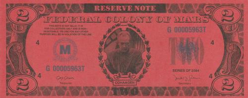 1990 Pacific Total Recall - Federal Colony of Mars Money #NNA $2.00 Front