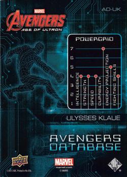 2015 Upper Deck Avengers Age of Ultron - Avengers' Database #AD-UK Ulysses Klaue Back