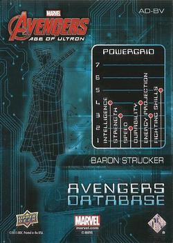 2015 Upper Deck Avengers Age of Ultron - Avengers' Database #AD-BV Baron Strucker Back