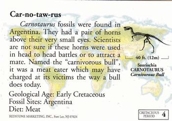 1993 Redstone Dinosaurs Mesozoic Era #4 Carnotaurus Back